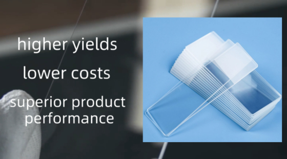 Matériau de base en verre à diapositive pour microscope ultra-blanc Épaisseur constante Tolérance Dureté du crayon 9H